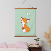 Cute Sleepy Little Fox Green