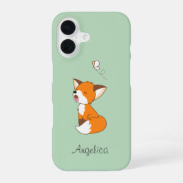 Cute Sleepy Little Fox iPhone 16 Hoesje