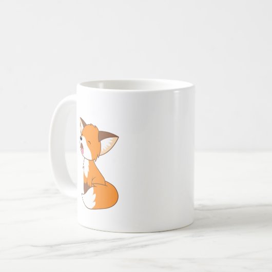 Cute Sleepy Little Fox Koffiemok (Voorkant links)