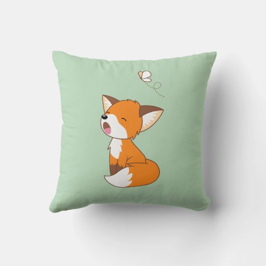 Cute Sleepy Little Fox Kussen (Achterkant)