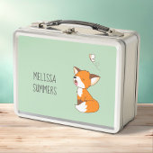 Cute Sleepy Little Fox on Green