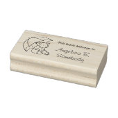 Cute Sleepy Little Fox onder Umbrella Bookplate Rubberstempel (Stempel)