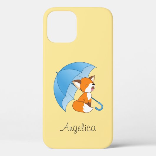 Cute Sleepy Little Fox onder Umbrella Case-Mate iPhone Case (Achterkant)