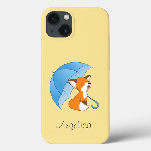 Cute Sleepy Little Fox onder Umbrella Case-Mate iPhone Case (Achterkant)