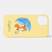Cute Sleepy Little Fox onder Umbrella Case-Mate iPhone Case (Achterkant (horizontaal))