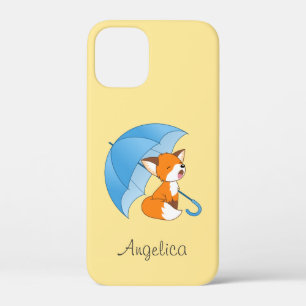 Cute Sleepy Little Fox onder Umbrella Case-Mate iPhone Case