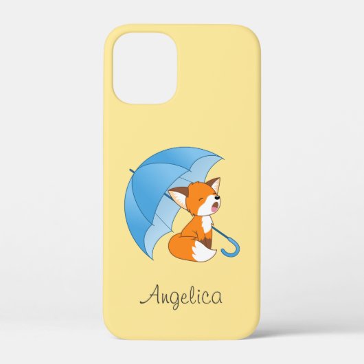Cute Sleepy Little Fox onder Umbrella Case-Mate iPhone Case (Achterkant)