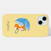 Cute Sleepy Little Fox onder Umbrella Case-Mate iPhone Case (Achterkant (horizontaal))