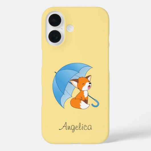 Cute Sleepy Little Fox onder Umbrella Case-Mate iPhone Case (Achterkant)