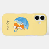 Cute Sleepy Little Fox onder Umbrella Case-Mate iPhone Case (Achterkant (horizontaal))