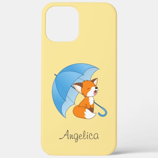 Cute Sleepy Little Fox onder Umbrella Case-Mate iPhone Case (Achterkant)
