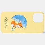 Cute Sleepy Little Fox onder Umbrella Case-Mate iPhone Case (Achterkant (horizontaal))