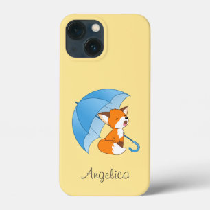 Cute Sleepy Little Fox onder Umbrella Case-Mate iPhone Case