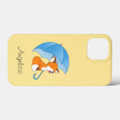 Cute Sleepy Little Fox onder Umbrella Case-Mate iPhone Case (Achterkant (horizontaal))