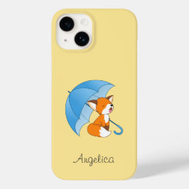 Cute Sleepy Little Fox onder Umbrella Case-Mate iPhone 14 Hoesje