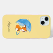 Cute Sleepy Little Fox onder Umbrella Case-Mate iPhone Case (Achterkant (horizontaal))