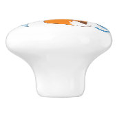 Cute Sleepy Little Fox onder Umbrella Keramische Knop (Zijkant)