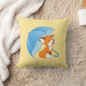 Cute Sleepy Little Fox onder Umbrella Kussen (Deken)