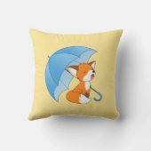 Cute Sleepy Little Fox onder Umbrella Kussen (Achterkant)