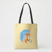 Cute Sleepy Little Fox onder Umbrella Tote Bag (Voorkant)