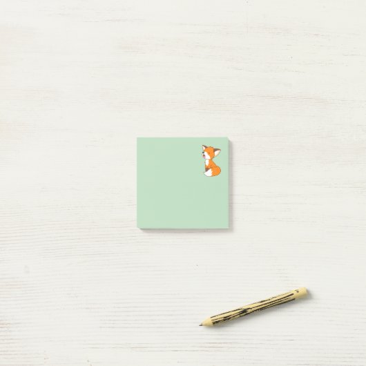 Cute Sleepy Little Fox Post-it® Notes (Op bureau)