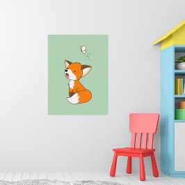 Cute Sleepy Little Fox Poster