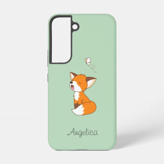 Cute Sleepy Little Fox Samsung Galaxy Hoesje (Achterkant)