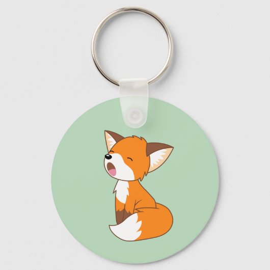 Cute Sleepy Little Fox Sleutelhanger (Achterkant)