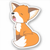 Cute Sleepy Little Fox Sticker (Voorkant)