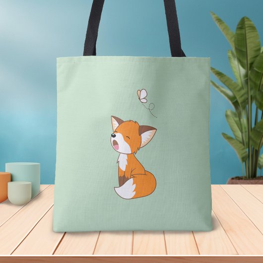 Cute Sleepy Little Fox Tote Bag