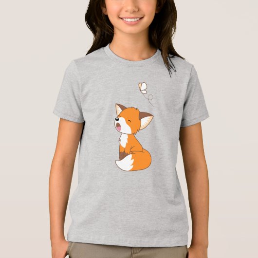 Cute Sleepy Little Fox Tri-Blend Shirt (Voorkant)