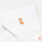 Cute Sleepy Little Fox Vierkante Sticker (Envelop)