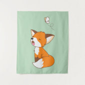 Cute Sleepy Little Fox Wandkleed (Voorkant)