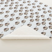 Cute Sleepy Owl Pattern Sherpa Blanket Deken (3/4)