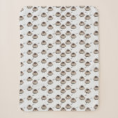 Cute Sleepy Owl Pattern Sherpa Blanket Deken (Voorkant)