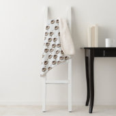 Cute Sleepy Owl Pattern Sherpa Blanket Deken (In situ)