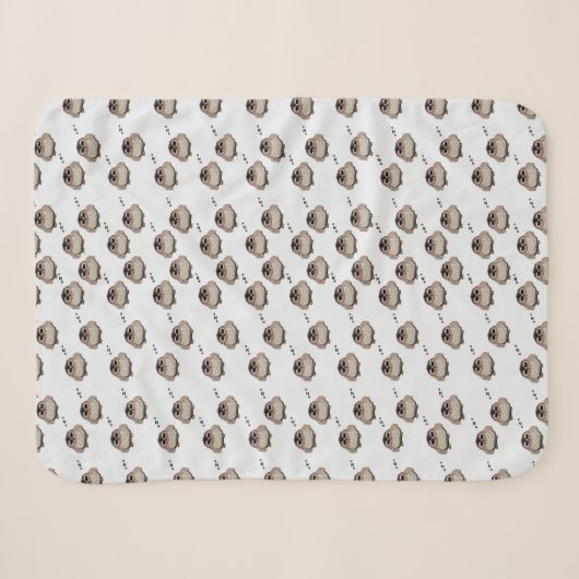 Cute Sleepy Owl Pattern Sherpa Blanket Deken (Voorkant (horizontaal))