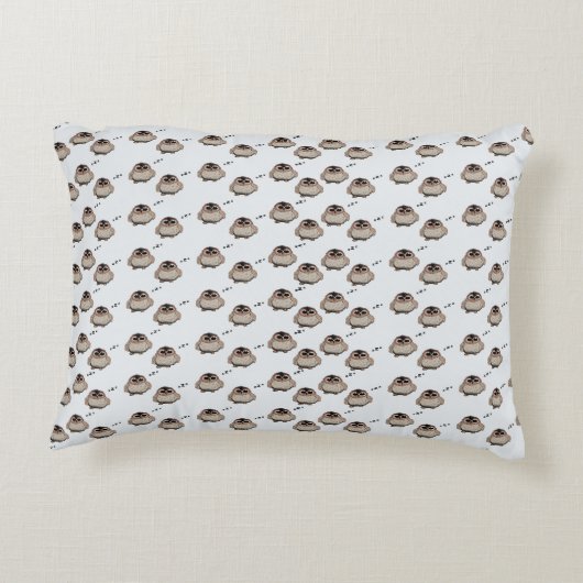 Cute Sleepy Owl Pattern Throw Pillow Accent Kussen (Achterkant)