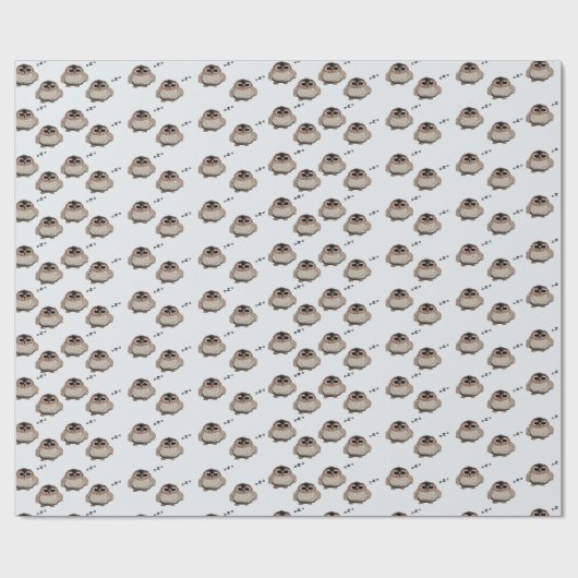Cute Sleepy Owl Pattern Wrapping Paper Cadeaupapier (Vlak)