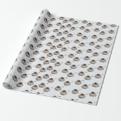 Cute Sleepy Owl Pattern Wrapping Paper Cadeaupapier (Uitgerold)