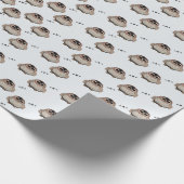 Cute Sleepy Owl Pattern Wrapping Paper Cadeaupapier (Hoek)
