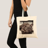 Cute Sleepy Sad Eyes French Bulldog Foto Tote Bag (Voorkant (product))