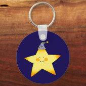 Cute Sleepy Star Cartoon Illustration Sleutelhanger (Achterkant)