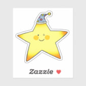 Cute Sleepy Star Cartoon Illustration Sticker (Vel)