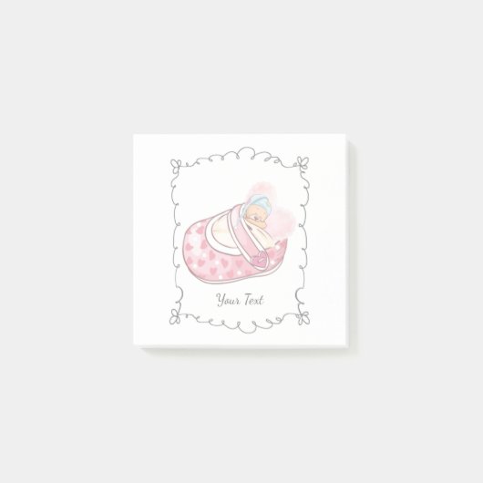 Cute Sleepy Teddy Bear Custom Name Post-it® Notes (Voorkant)