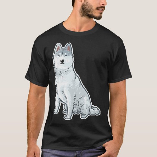 Cute Sleigh Dog Siberian Husky T-shirt (Voorkant)