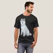 Cute Sleigh Dog Siberian Husky T-shirt (Voorkant volledig)