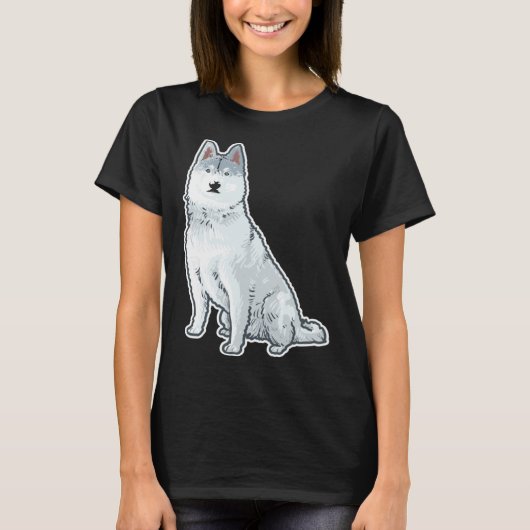 Cute Sleigh Dog Siberian Husky T-shirt (Voorkant)