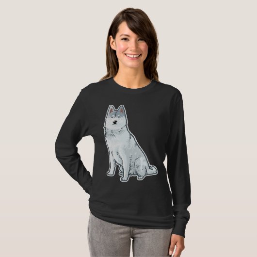 Cute Sleigh Dog Siberian Husky T-shirt (Voorkant volledig)