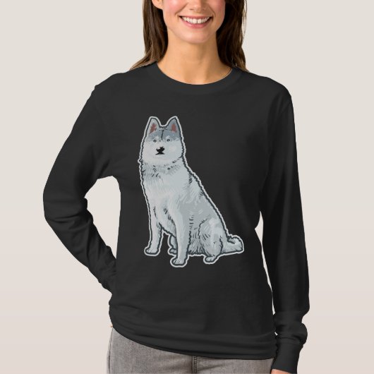 Cute Sleigh Dog Siberian Husky T-shirt (Voorkant)